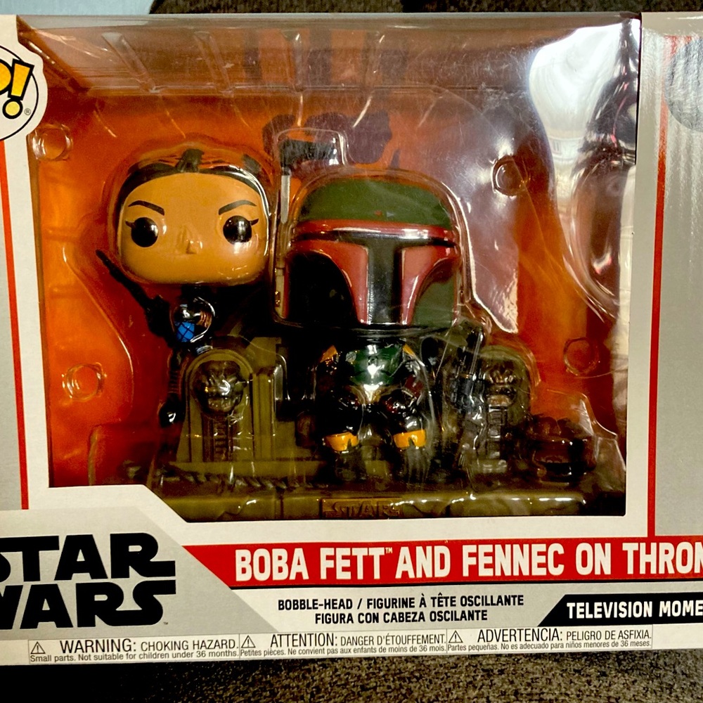 Star Wars Funko POP with BOBO Fett and Fennec on throne